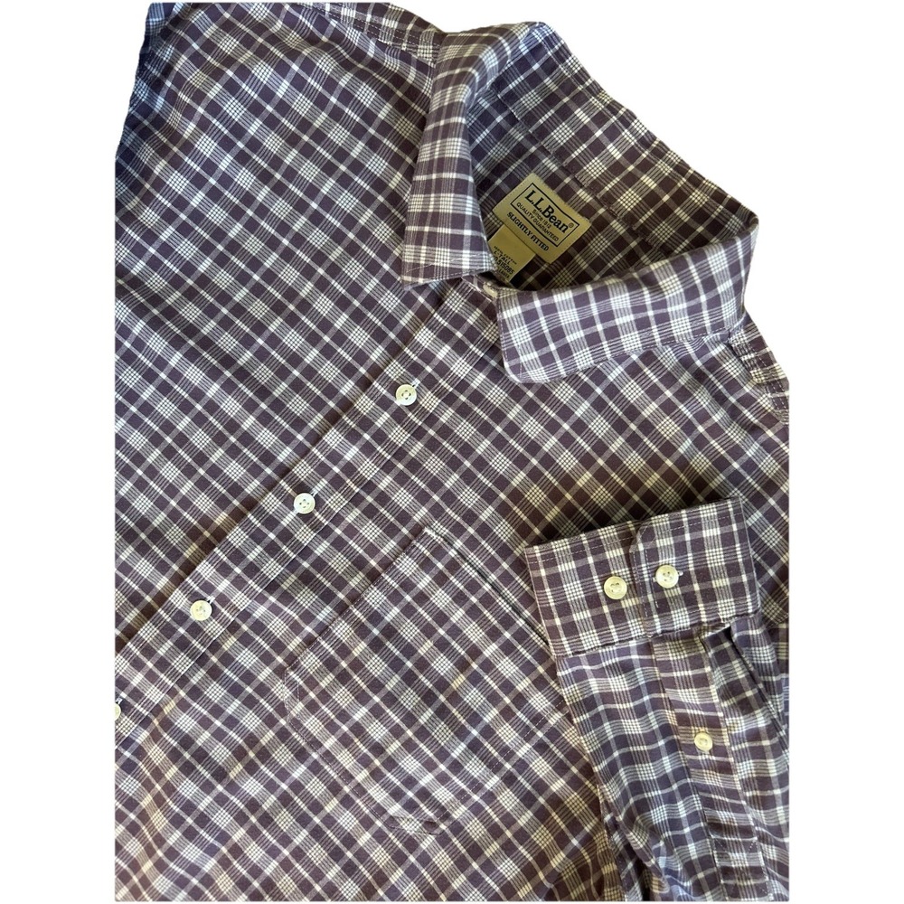 LL Bean Slightly Fitted Flannel Shirt Mens Size Large Tall
